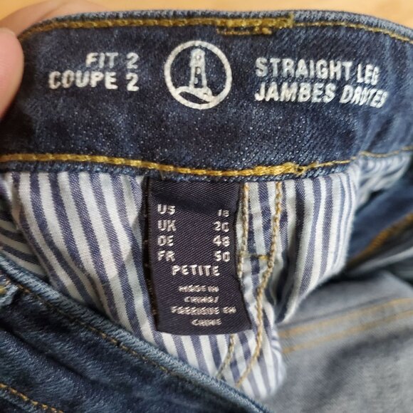 Lands End Jeans Women’s Size 18 Petite Blue Straight Leg Fit 2 Stretch Denim - Picture 3 of 13